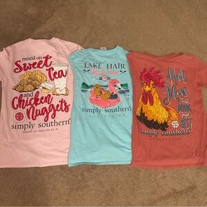 Simply Southern Kids Tees - Pink, Blue, Red